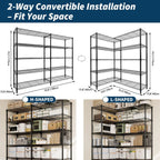 Heavy Duty Storage Shelves 4/5 Tiers Metal Shelving Unit Adjustable