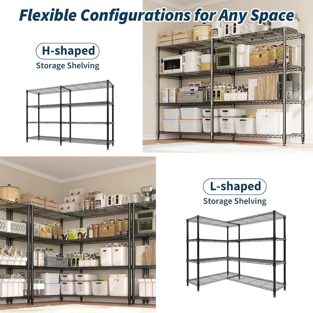 Heavy Duty Storage Shelves 4/5 Tiers Metal Shelving Unit Adjustable