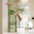 Cactus Cat Tree Tower with Plush Hammock