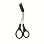 Stainless Steel Eyebrow Trimming Scissors With Comb,