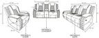 Power Living Room Furniture Sets,Electric Recliner Chair with LED Light,Sectional Sofa Loveseat with Wireless Charging