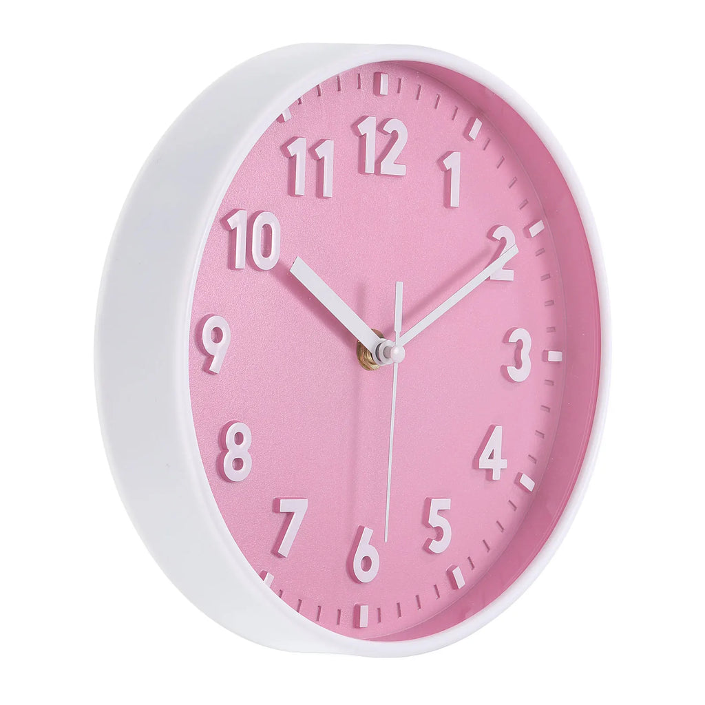 8 Inch Wall Clock 3D Number Quartz Battery Operated Silent Non-Ticking