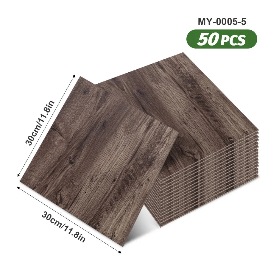 50pcs SXP Floor Sticker Peel and Stick 11.81x11.81in Self adhesive Wall Stickers Easy DIY 1.5mm thick Applies to any indoor