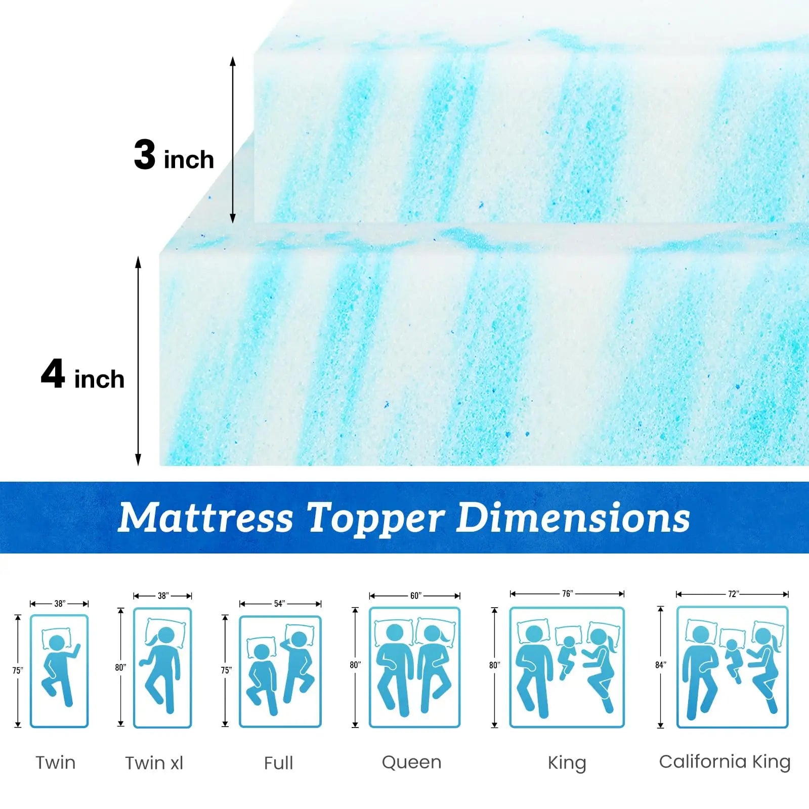 Soft Mattress Topper Thick Gel Cooling Mattress Soft and Breathable Bed Topper Bedroom Furniture