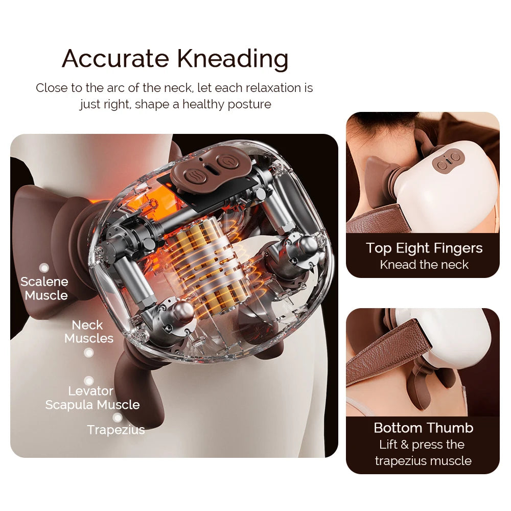 Neck Massager Back and Shoulder Massager Electric Kneading Neck Deep Massage Muscle Relax