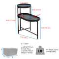 2-Tier Black Side Table with Storage