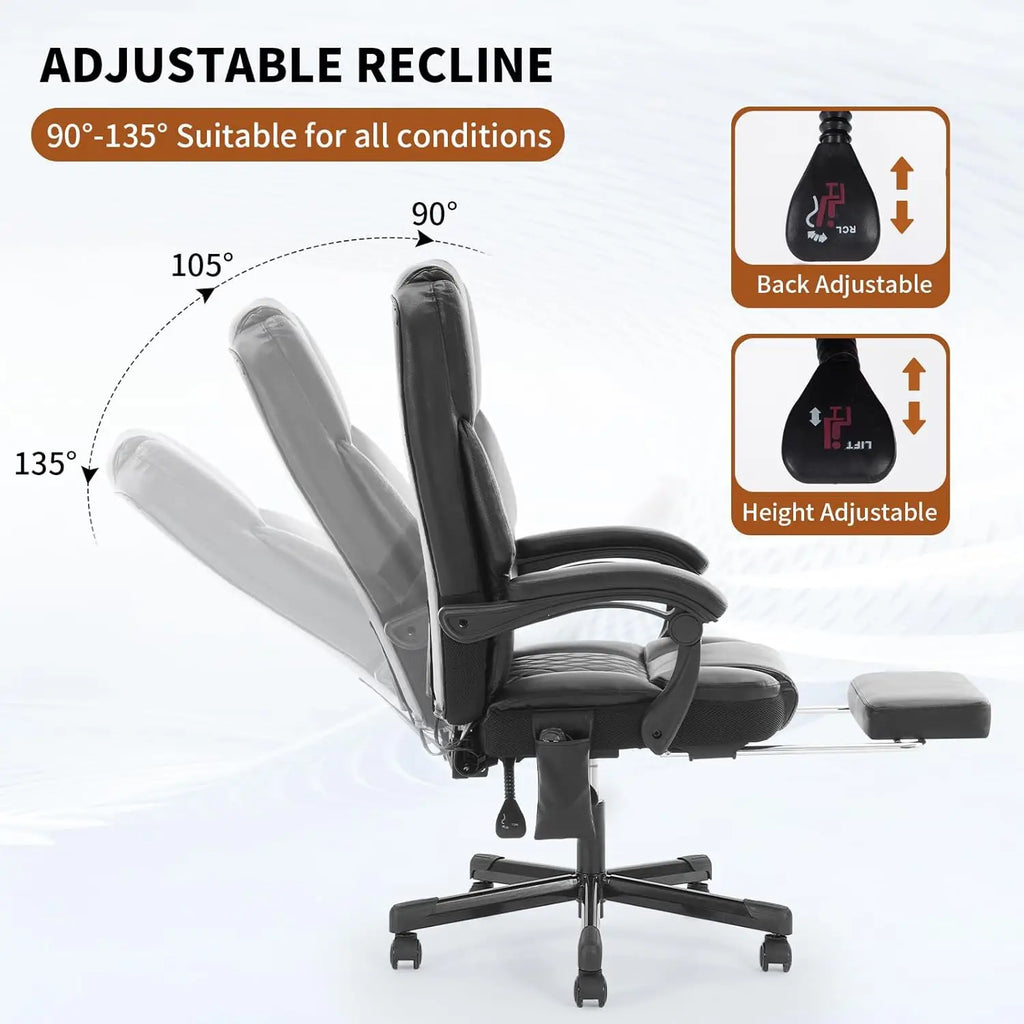Massage Office Chair with Heat 6 Vibration Points,Big and Tall Office Chair 400 lbs