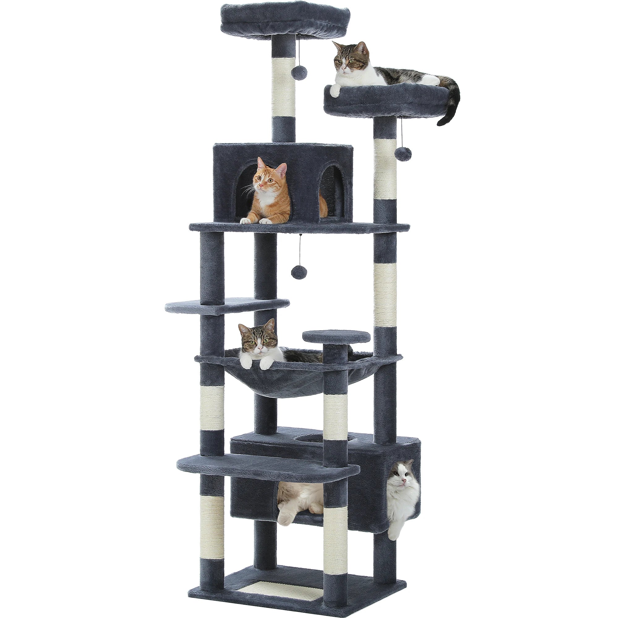 Multi-Level Cat Tree Tower with Scratching Posts&Board