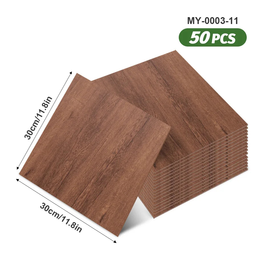 50pcs SXP Floor Sticker Peel and Stick 11.81x11.81in Self adhesive Wall Stickers Easy DIY 1.5mm thick Applies to any indoor