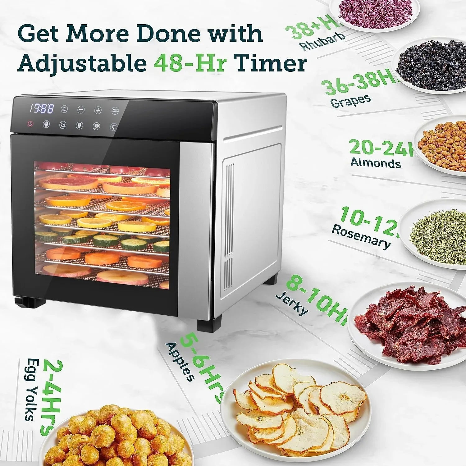 8-Tray Stainless Steel, Food Dehydrator