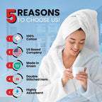 Luxury Cotton Bath Towels Set of 2, 27x54 Inches, Brilliant White - Soft and Absorbent for Ultimate Comfort