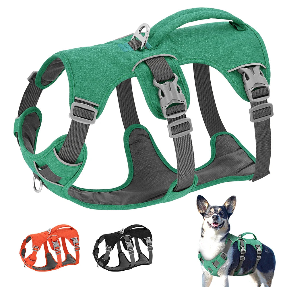 Reflective Dog Harnesses Durable Vest With Handle Adjustable