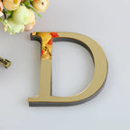 26 English Letters Wall Sticker 3D Mirror Acrylic Gold