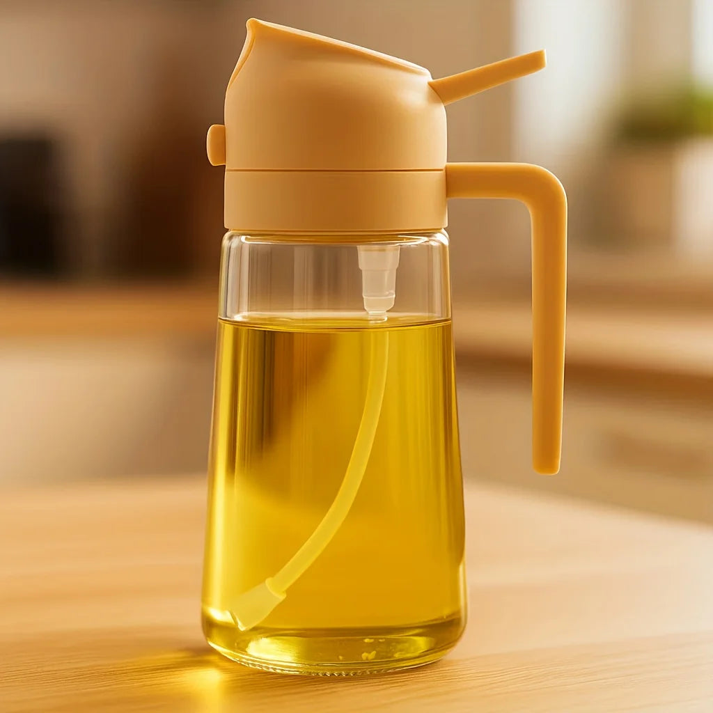 – 15.89oz, Dual-Use Spray & Pour, Drip-Proof, for Air Fryer, Olive Oil, Soy Sauce,