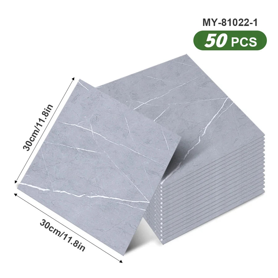 50pcs SXP Floor Sticker Peel and Stick 11.81x11.81in Self adhesive Wall Stickers Easy DIY 1.5mm thick Applies to any indoor
