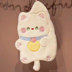 Cute Cat Hand Towel Quick Drying Kitchen Cleaning Rag Coral Velvet Cartoon Animal