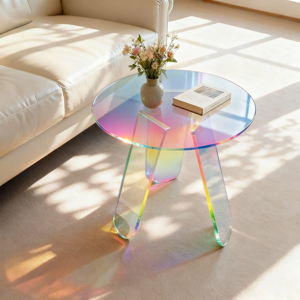 Round Iridescent Side Table