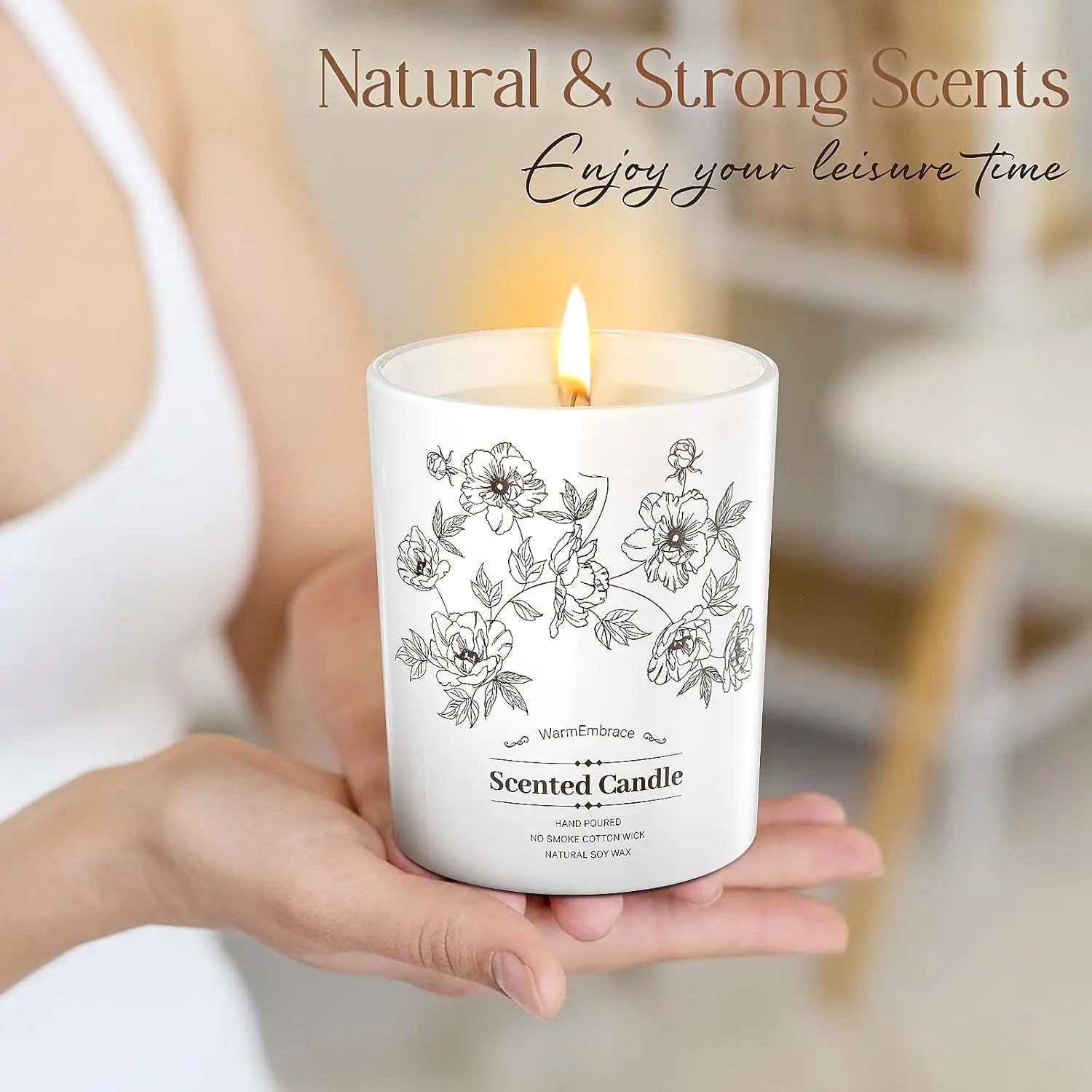Deluxe Vanilla Coconut Soy Wax Candle, 8 Oz