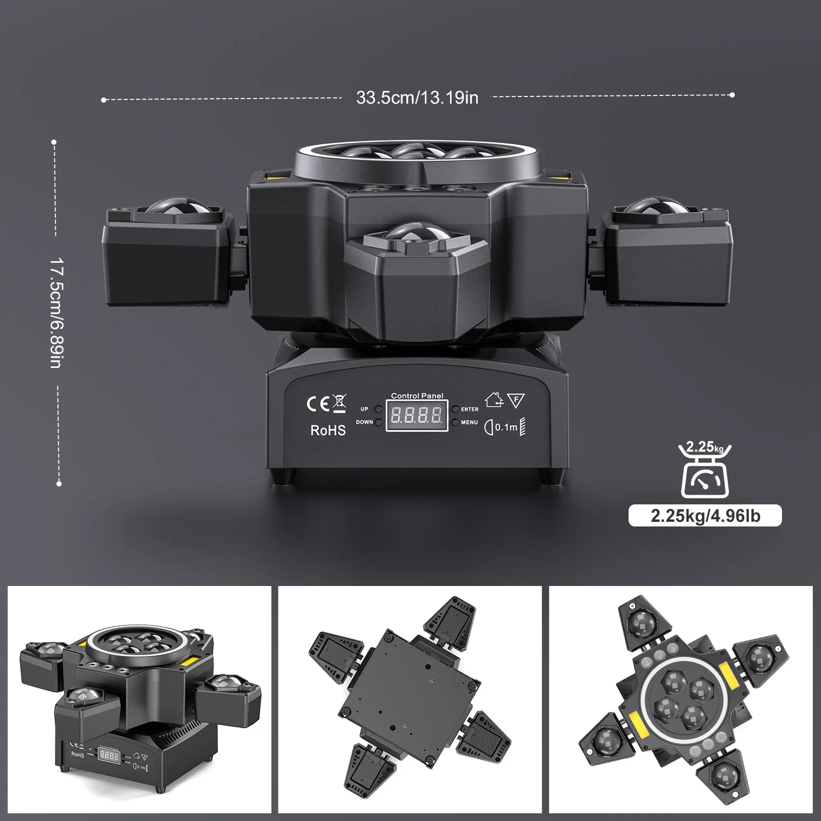 120W 4in1 RGBW Moving Head Light Beam Effect Lights Laser Light Remote Control Stage Lighting for DJ Disco Party Concert Theater