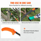 Manual Pole Saw Extendable Tree Pruner with Lightweight Aluminum Alloy Handle