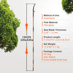 Manual Pole Saw Extendable Tree Pruner with Lightweight Aluminum Alloy Handle