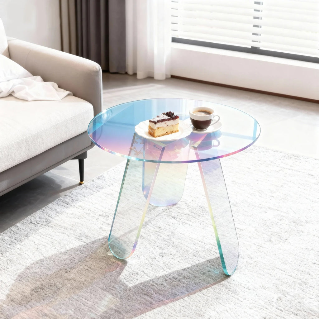 Round Iridescent Side Table