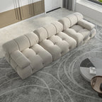 104" Minimalist Modular Sectional Sofas Modern Velvet Convertible Couches 3 Seats