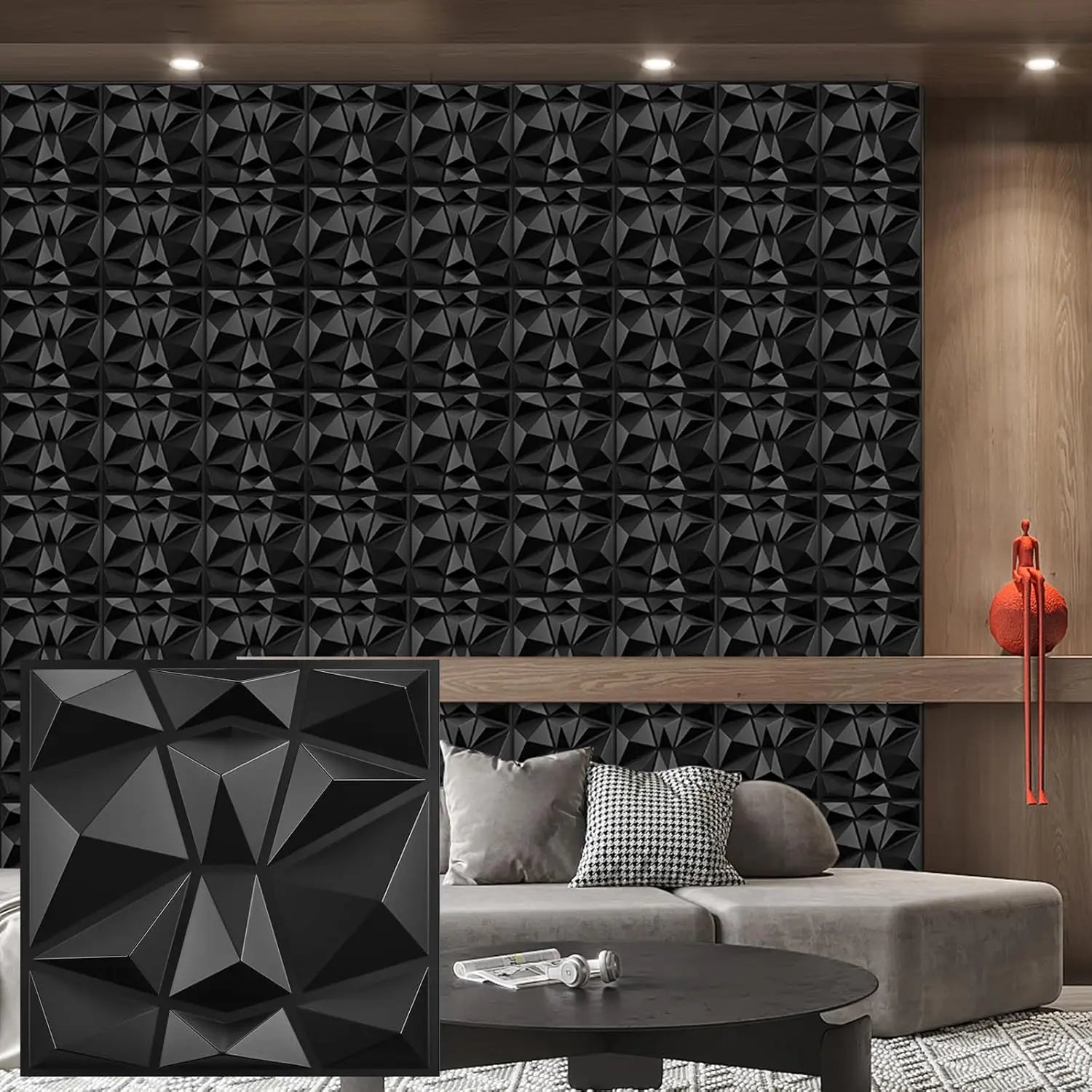 30 pack 3D wall panel. PVC flower textured wall panels. 11.8x11.8 Double-Sided Tape.