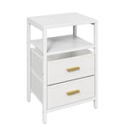 Modern Nightstand with 2 Fabric Drawers