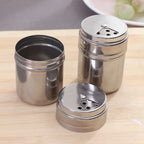 Multi-purpose Stainless Steel Seasoning Jar Salt Sugar Bottle Rotating Cover