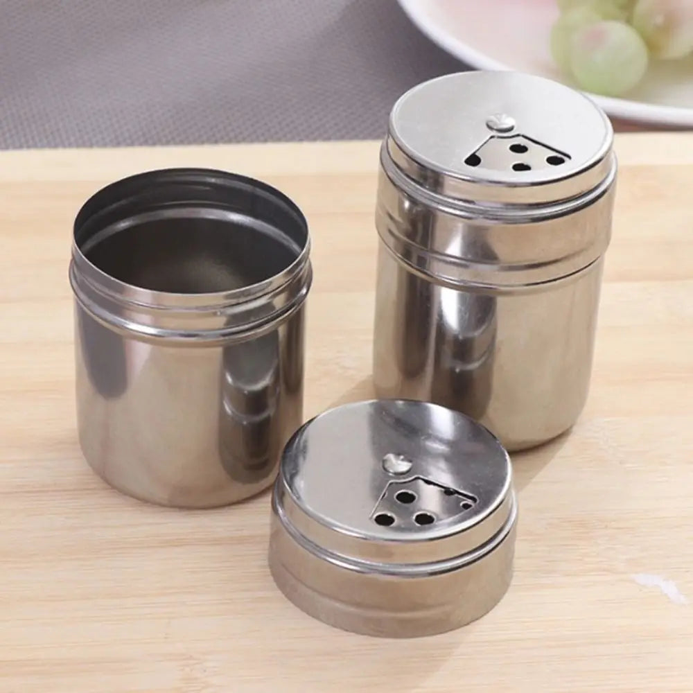 Multi-purpose Stainless Steel Seasoning Jar Salt Sugar Bottle Rotating Cover