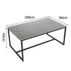 Modern Marble and Metal Frame Open Rectangle Coffee Accent Table