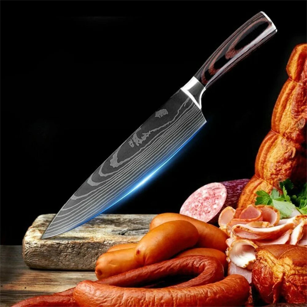 ZENG 8inch Super Sharp Chef knife with Cover Stainless steel
