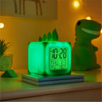 LED Color Changing Dinosaur Alarm Clock Portable Battery Operated