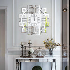 Irregular Large Crush Diamond Mirrored Wall Clock