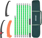 7.3-27 ft Extendable Pole Saw 8 Fiberglass Handles Steel Blade Scissors Tree Pruner for Palms Shrubs