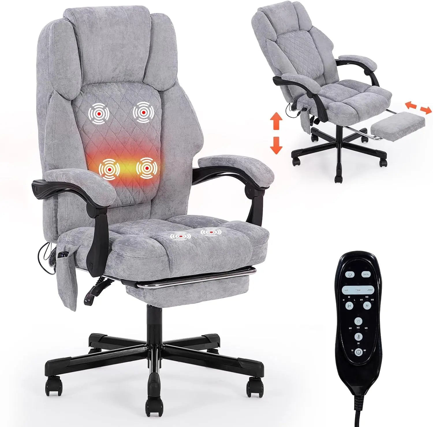 Massage Office Chair with Heat 6 Vibration Points,Big and Tall Office Chair 400 lbs
