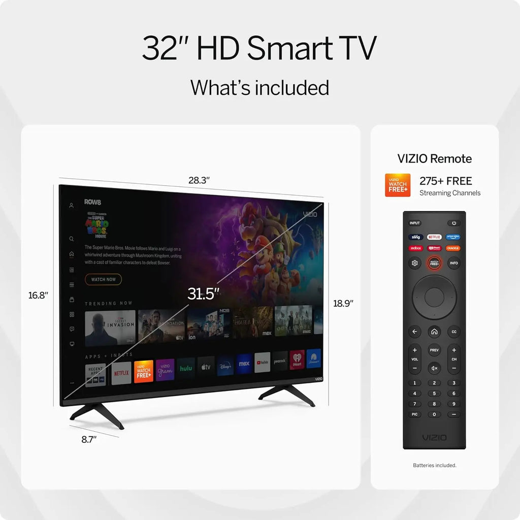 32-Inch HD 720p Smart LED TV with WiFi,
