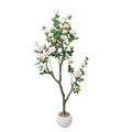 Artificial Rose Flower Tree-5FT Lifelike Plant in Pot with Flowers Decorative Rose Trees for Home,Office, Wedding, Event Decor