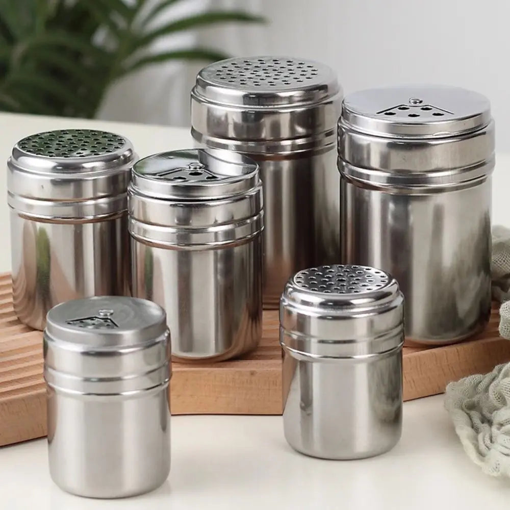 Multi-purpose Stainless Steel Seasoning Jar Salt Sugar Bottle Rotating Cover