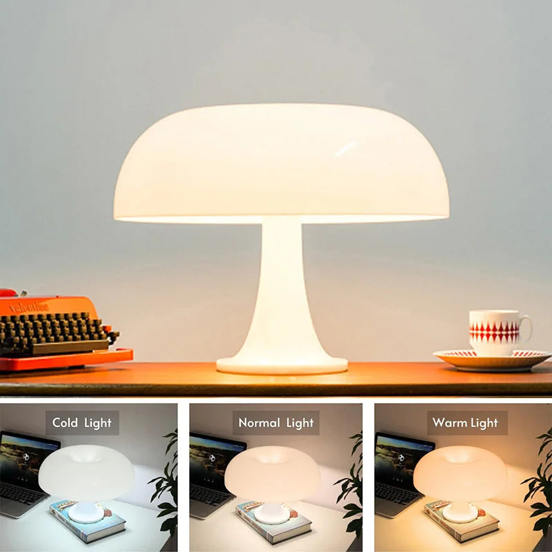 Mushroom Lamp | Cool Retro Living Room Decor (white)