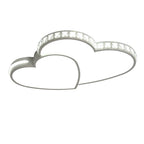 Modern Heart Shaped Ceiling Lights Crystal LED Flush Mount