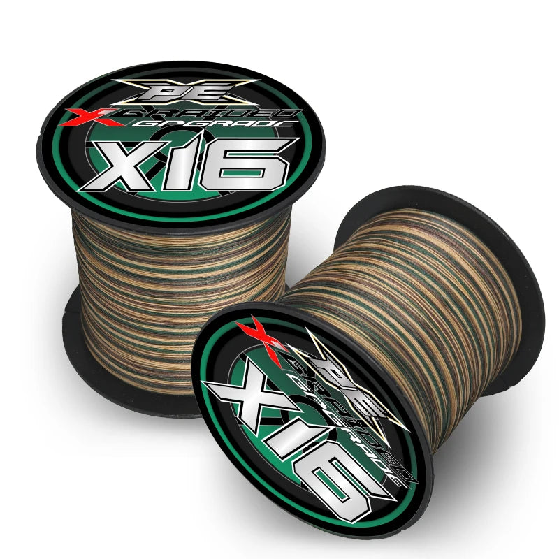 Fishing Lines X16 Strands Braided PE Line 300/500M Smooth Multifilament Line Carp Fly Fishing Wire Strong 16X Weave