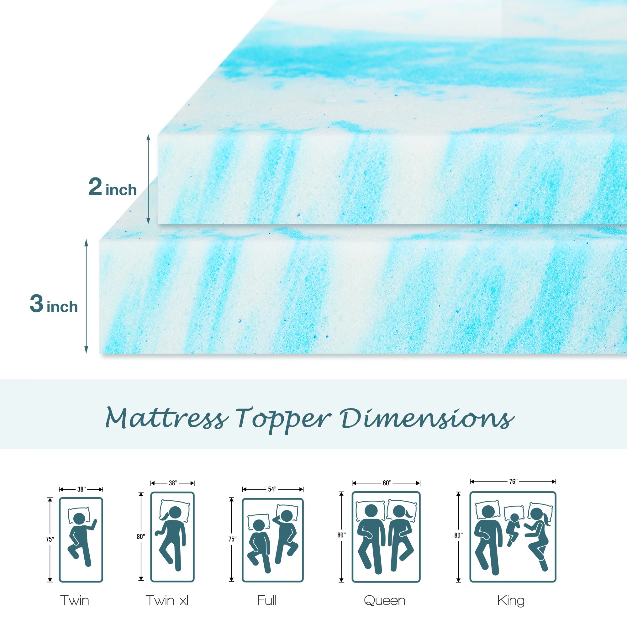 Soft Mattress Topper Thick Gel Cooling Mattress Soft and Breathable Bed Topper Bedroom Furniture