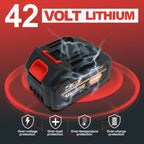 Cordless 42V 1350W Brushless Two Batteries 3 Chains 2 Chargers for Chainsaw