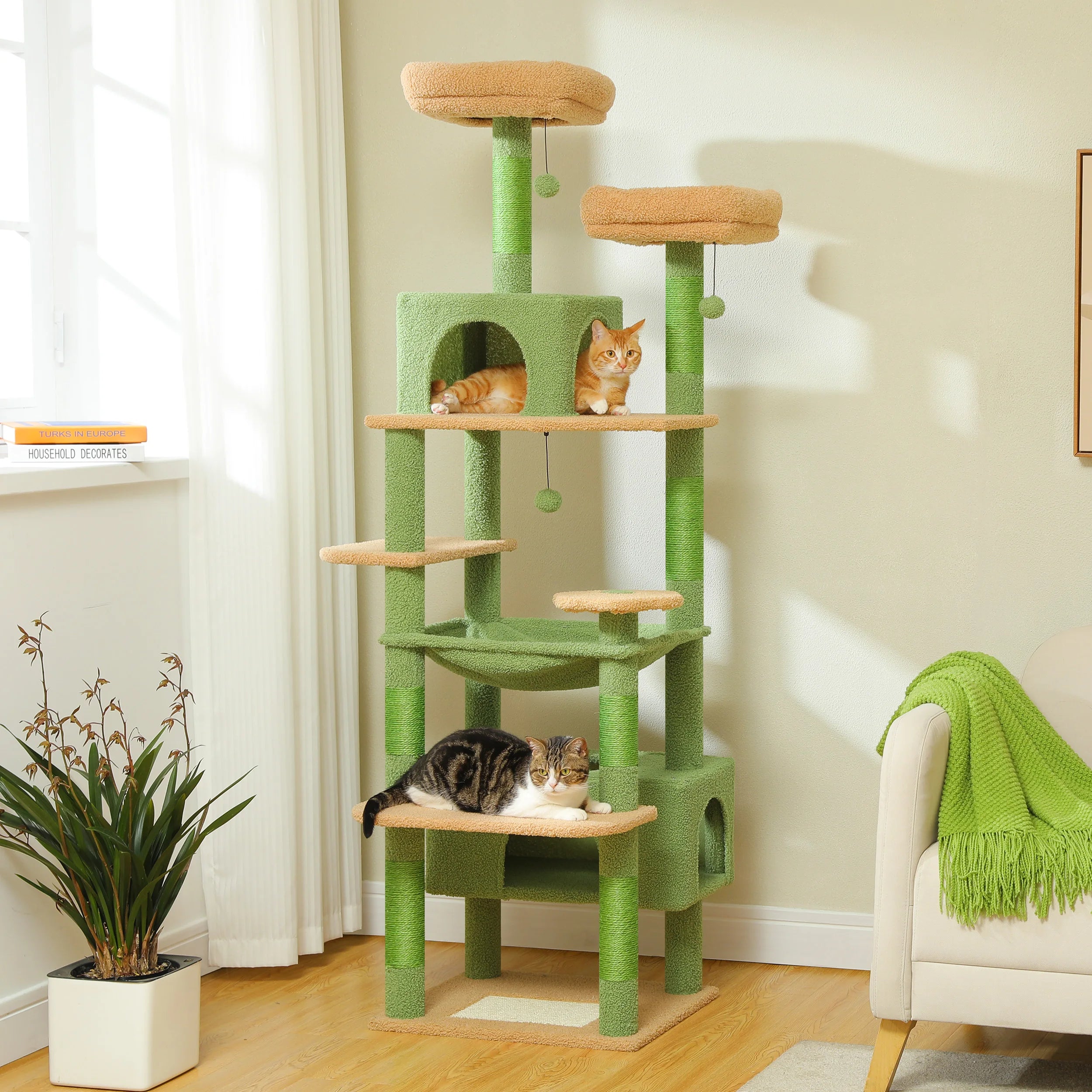 Multi-Level Cat Tree Tower with Scratching Posts&Board