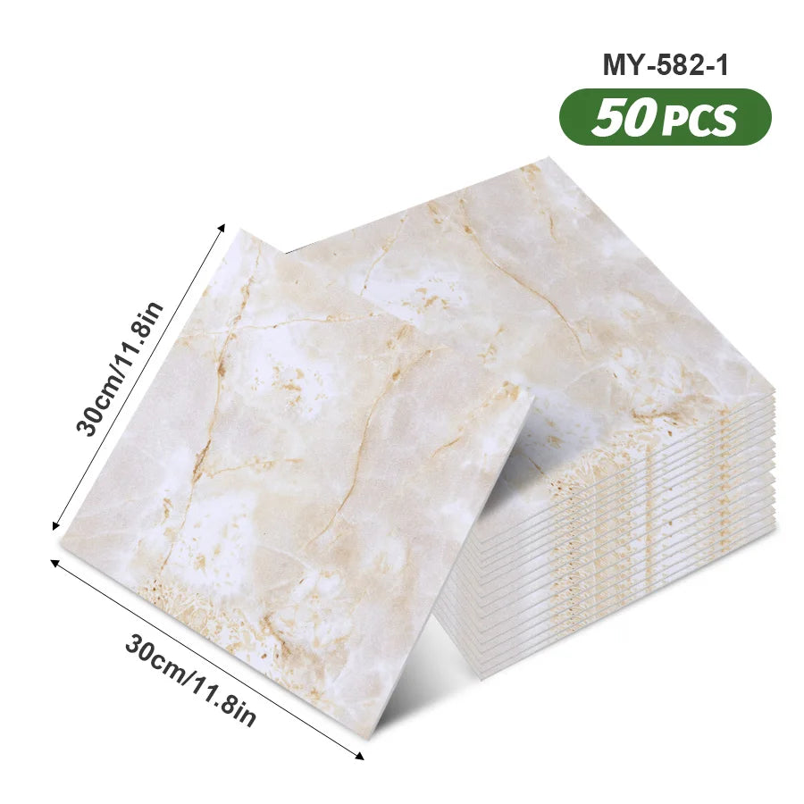 50pcs SXP Floor Sticker Peel and Stick 11.81x11.81in Self adhesive Wall Stickers Easy DIY 1.5mm thick Applies to any indoor
