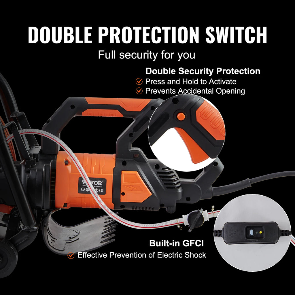Electric Circular Saw Cutter with Max. 6 in Adjustable Cutting Depth Wet Disk Saw