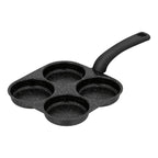 Non-stick iron omelette pan with four compartments for pancakes