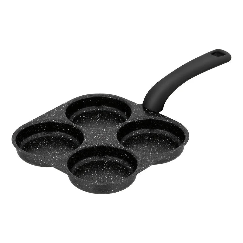 Non-stick iron omelette pan with four compartments for pancakes
